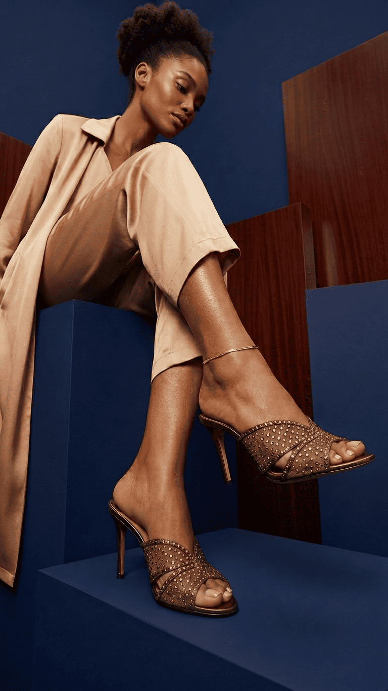 Aquazzura Mules Crystal Lover en tulle à ornements